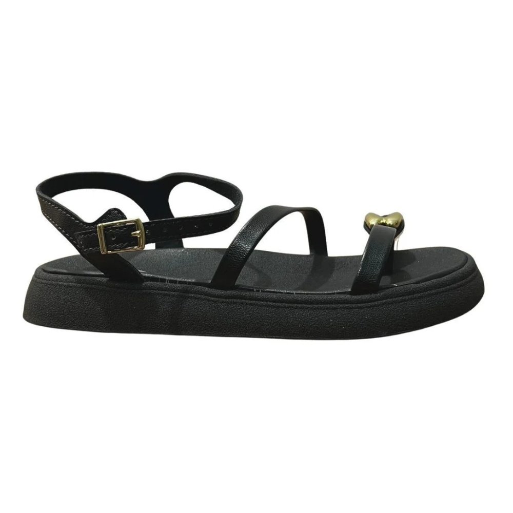 Sandalia Molekinha Infantil Preta Conforto e Estilo Preto 2