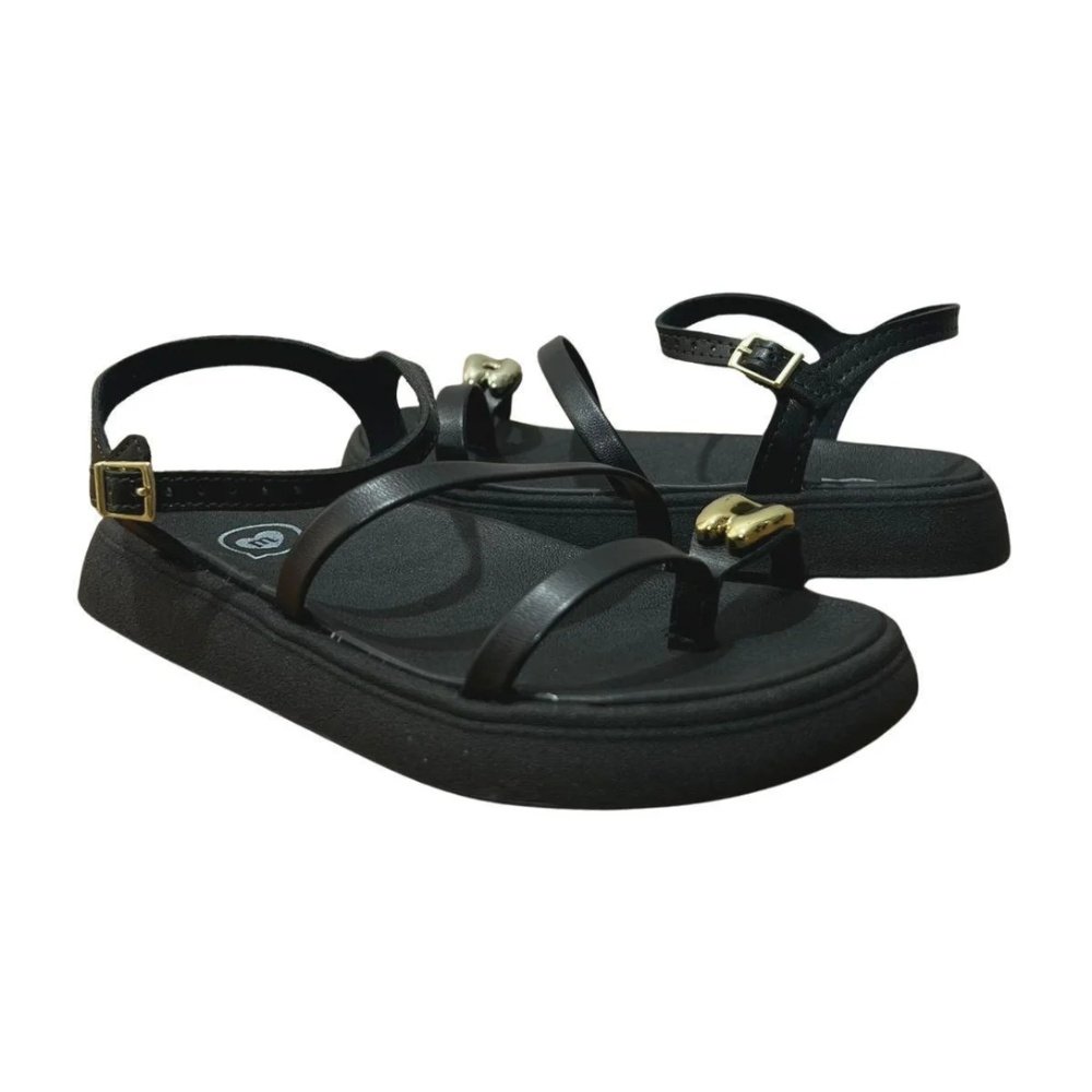 Sandalia Molekinha Infantil Preta Conforto e Estilo Preto 3