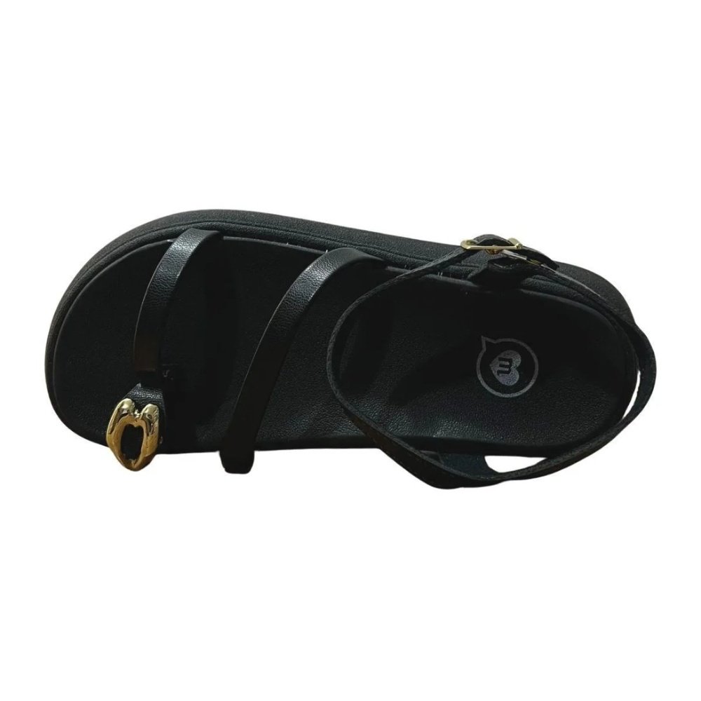 Sandalia Molekinha Infantil Preta Conforto e Estilo Preto 4