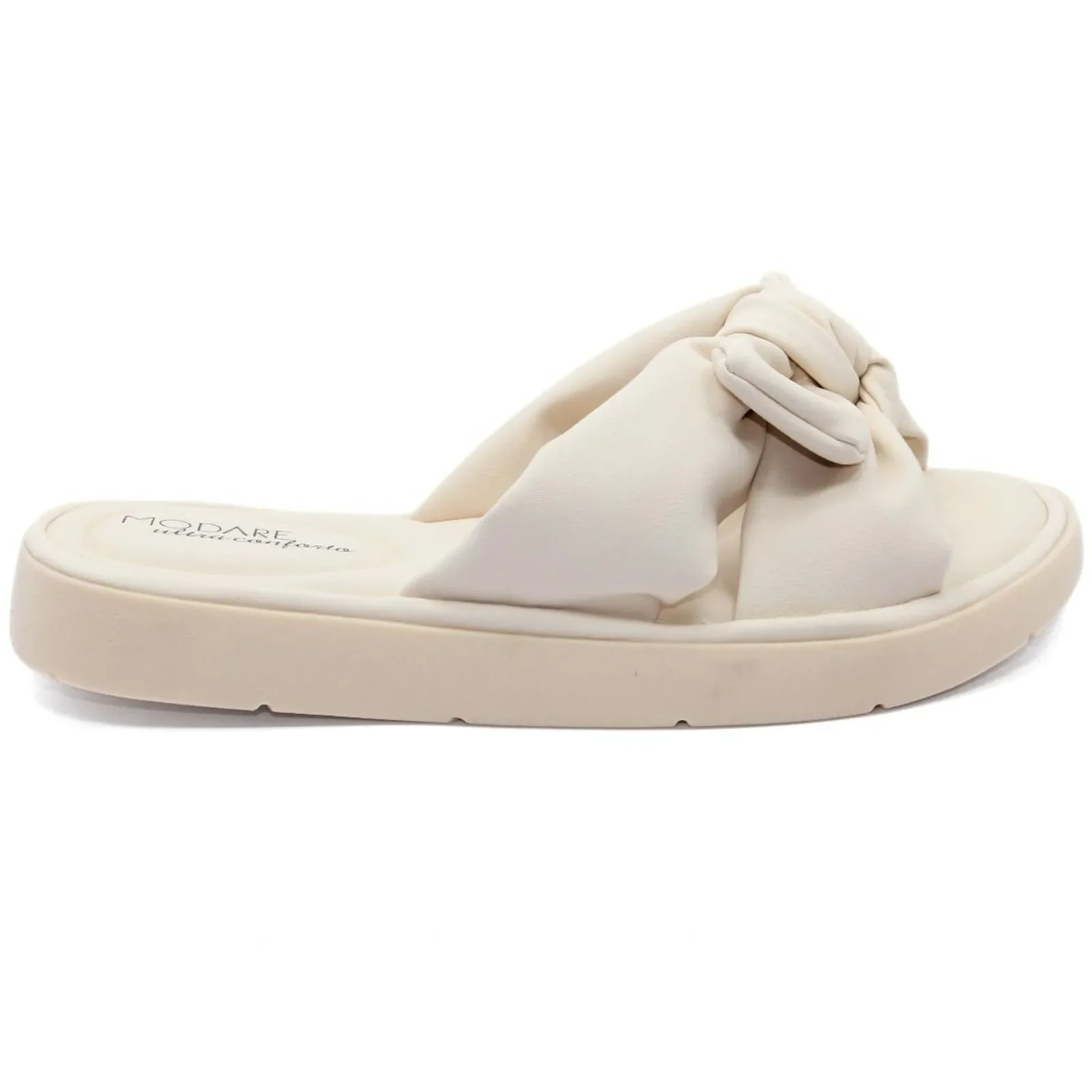 Tamanco Modare Napa Micro Perfuros Branco Elegancia Conforto Off White 4