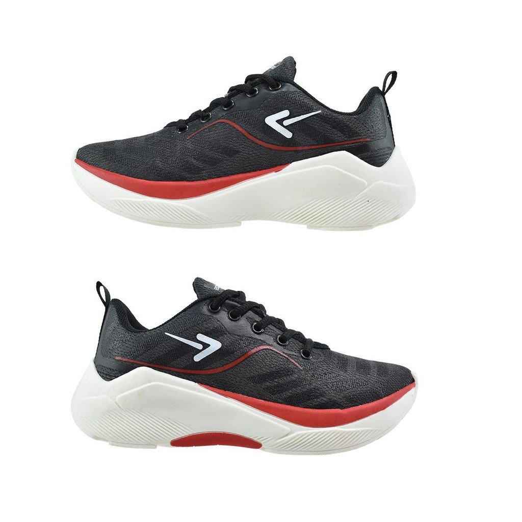Tenis Box 200 Feminino BX2527 Preto Confortavel Estiloso   Preto/Vermelho 4