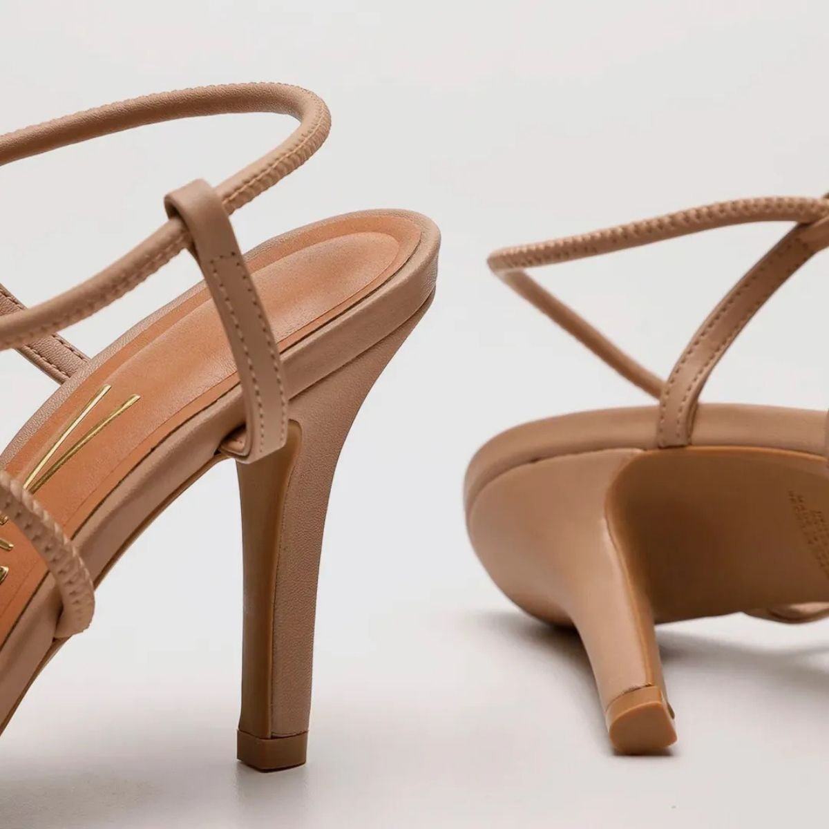 Sandalia Vizzano Feminino Salto Alto Fino Casual Bege Bege 2