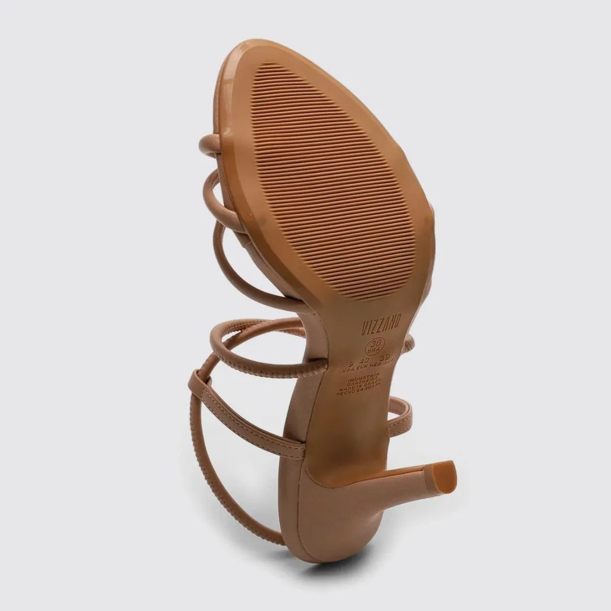 Sandalia Vizzano Feminino Salto Alto Fino Casual Bege Bege 5