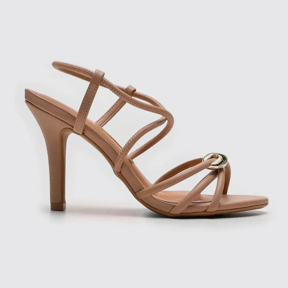 Sandalia Vizzano Feminino Salto Alto Fino Casual Bege Bege 6