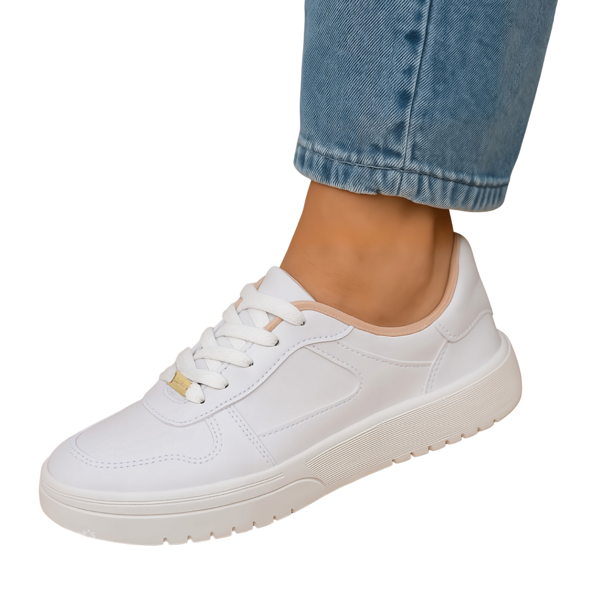 Tenis Feminino Moleca Napa Sardenha Branco Leve Casual Branco 4