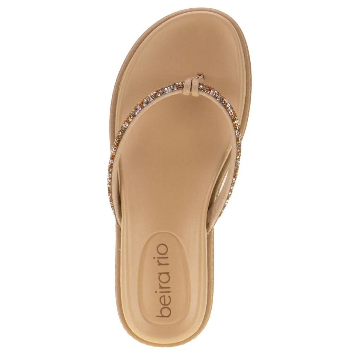 Chinelo Beira Rio Comfort Strass Feminino Bege Bege 4