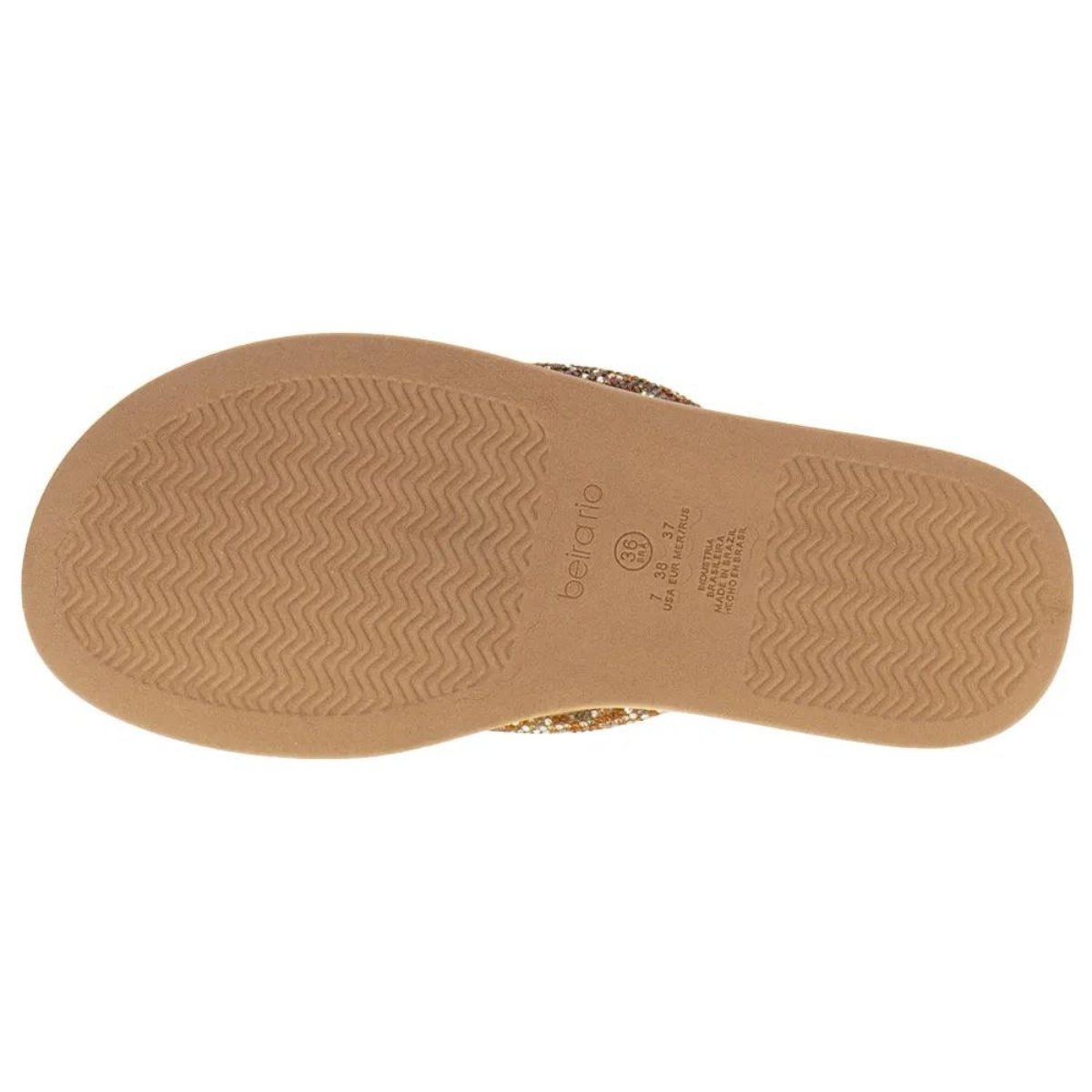 Chinelo Beira Rio Comfort Strass Feminino Bege Bege 5