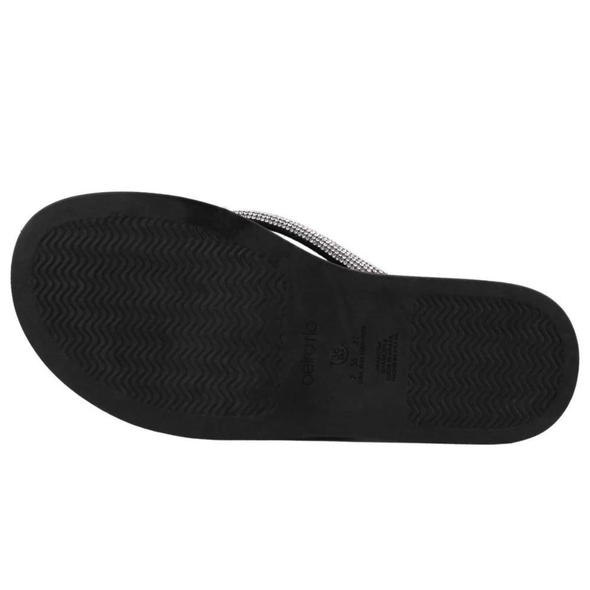 Chinelo Beira Rio Comfort Strass Feminino Preto Prata/Preto 5