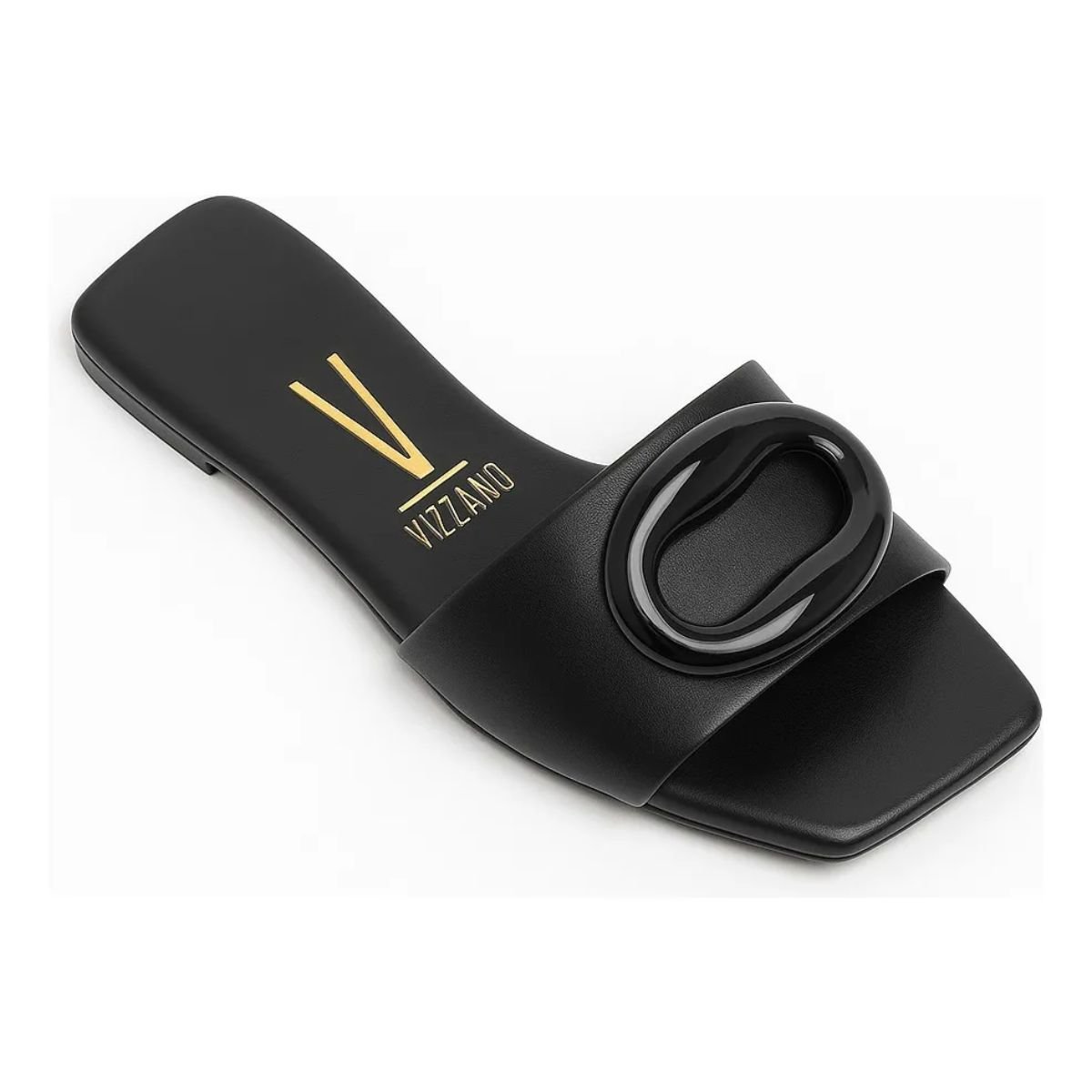 Tamanco Vizzano Preto Slide Flat 6553101 Casual