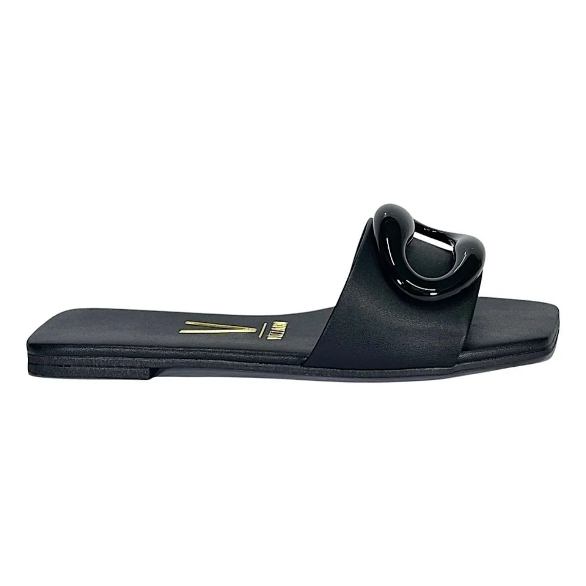 Tamanco Vizzano Preto Slide Flat 6553101 Casual Preto 3