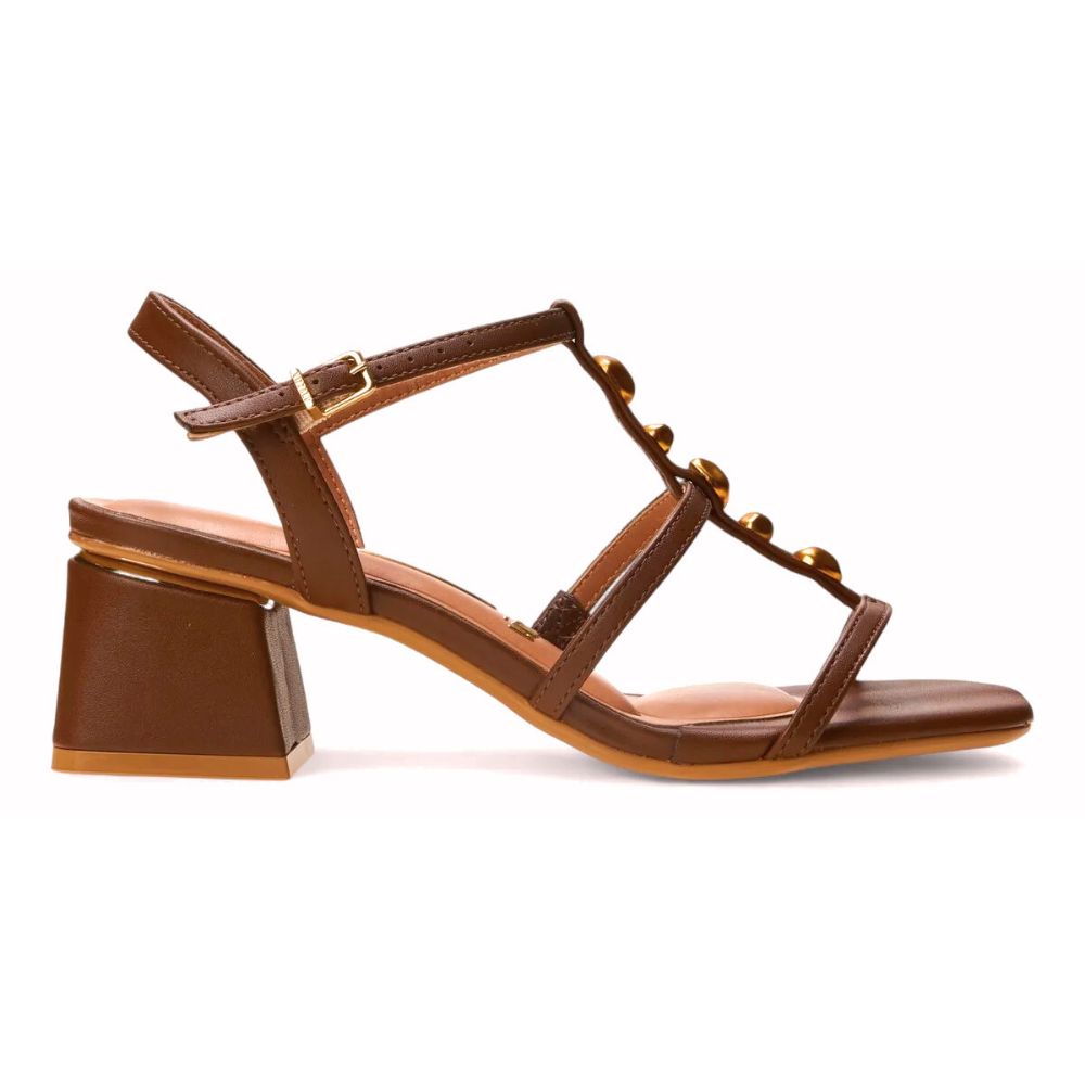 Sandalia Vizzano Salto Bloco Mocca Elegancia Moderna Mocca 2