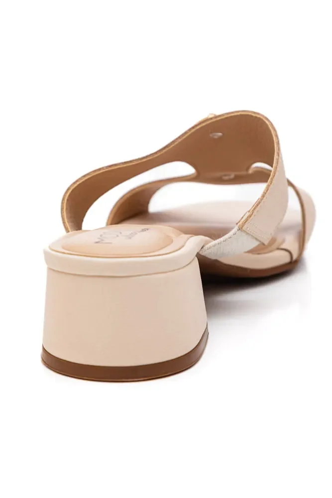 Modare Tamanco Feminino Creme Conforto Anatomico Salto Bloco Creme 2