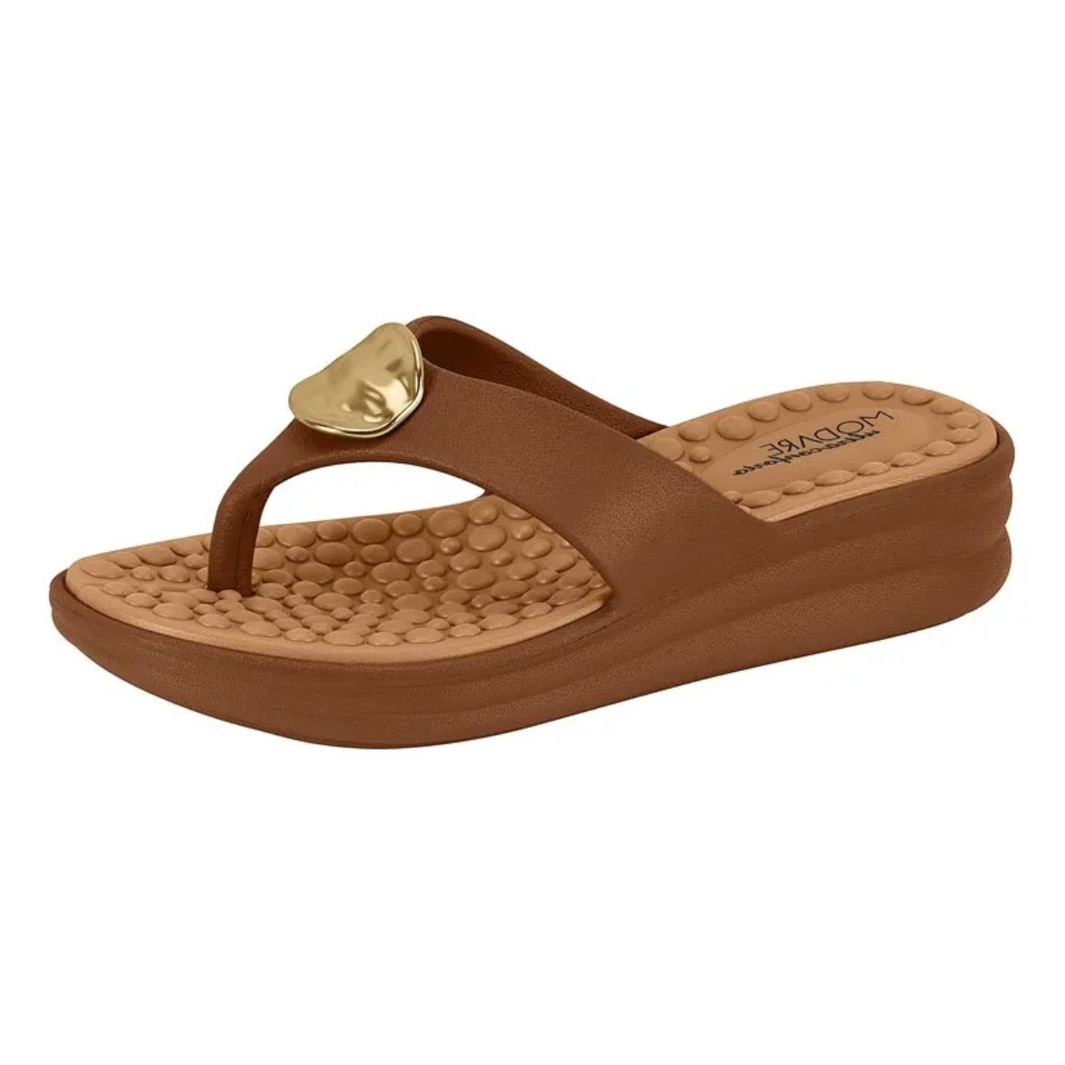 Tamanco Feminino Modare Marrom Solado Macio Salto Anatomico Avelã 3