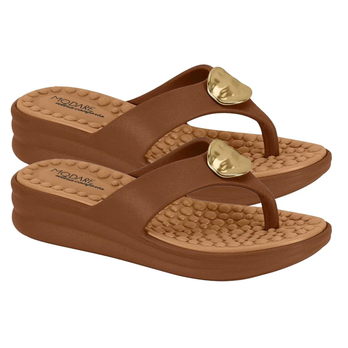 Tamanco Feminino Modare Marrom Solado Macio Salto Anatomico Avelã 4