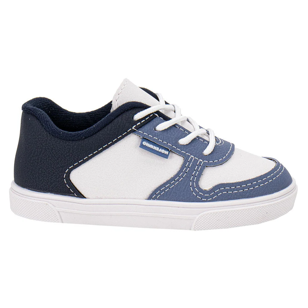 Tenis Molekinho Infantil Branco Marinho Conforto e Estilo Branco/Azul 4