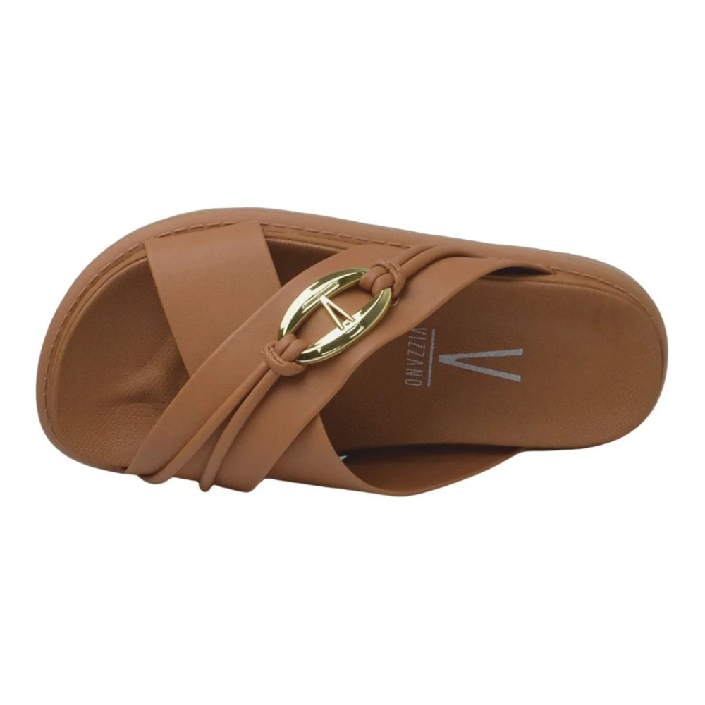 VIZZANO Tamanco Rasteira Camel Conforto e Estilo Marrom 4