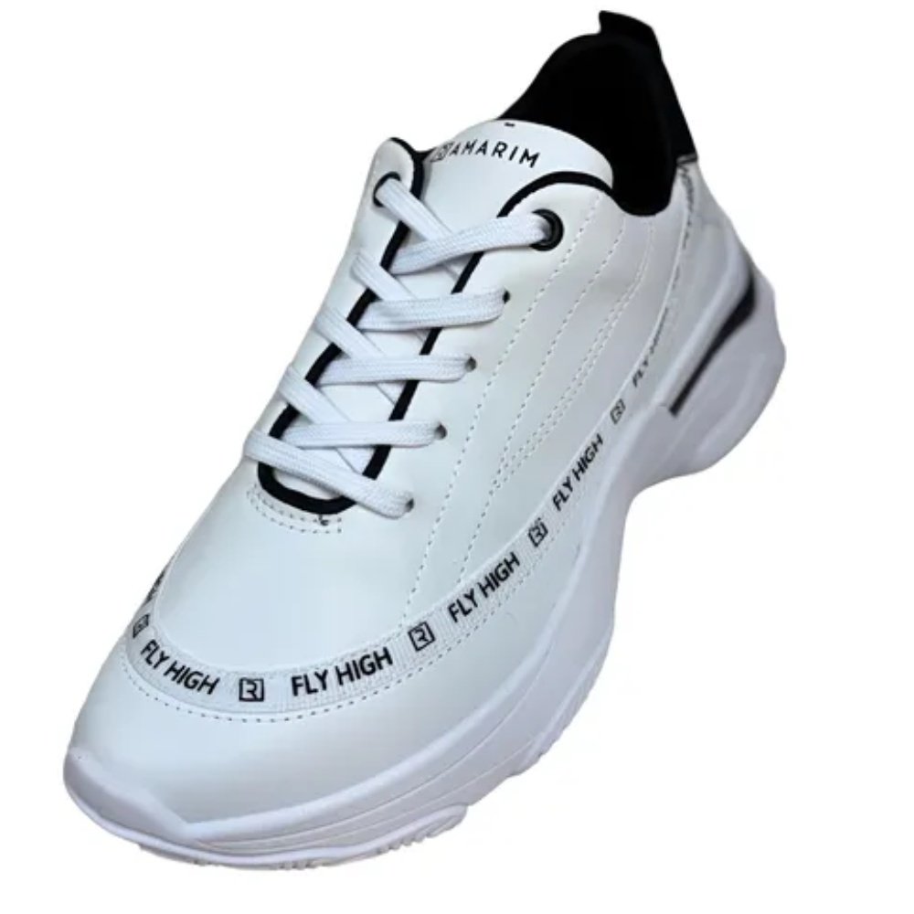 Tenis Ramarim Feminino Branco Casual Solado Alto Confortavel Branco/Preto 3