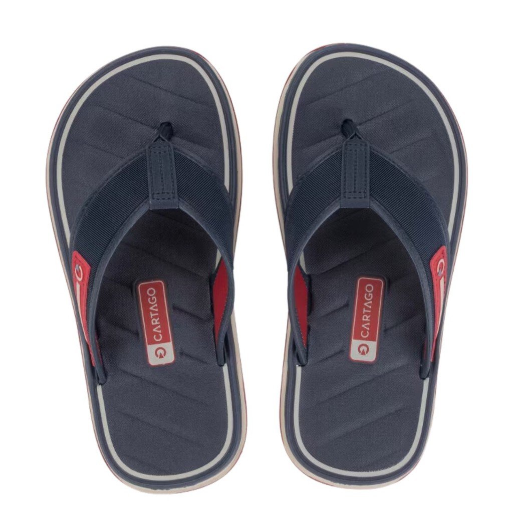 Chinelo Cartago Malaga Sport Menino Azul Vermelho Macio 