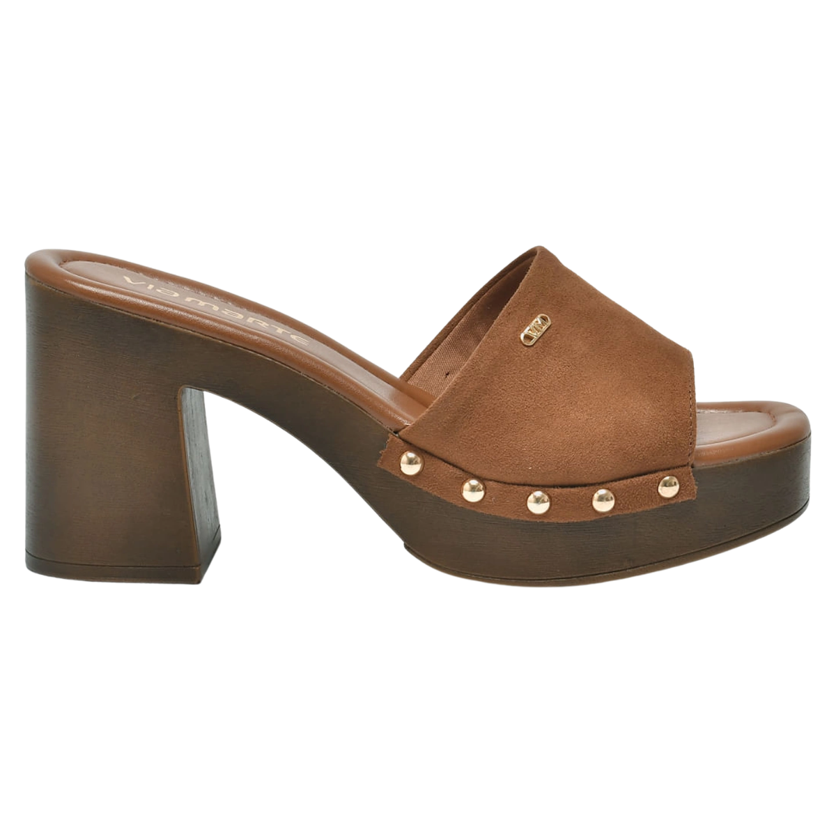 Tamanco Via Marte Caramelo Design Elegante em Camurca Caramelo 2