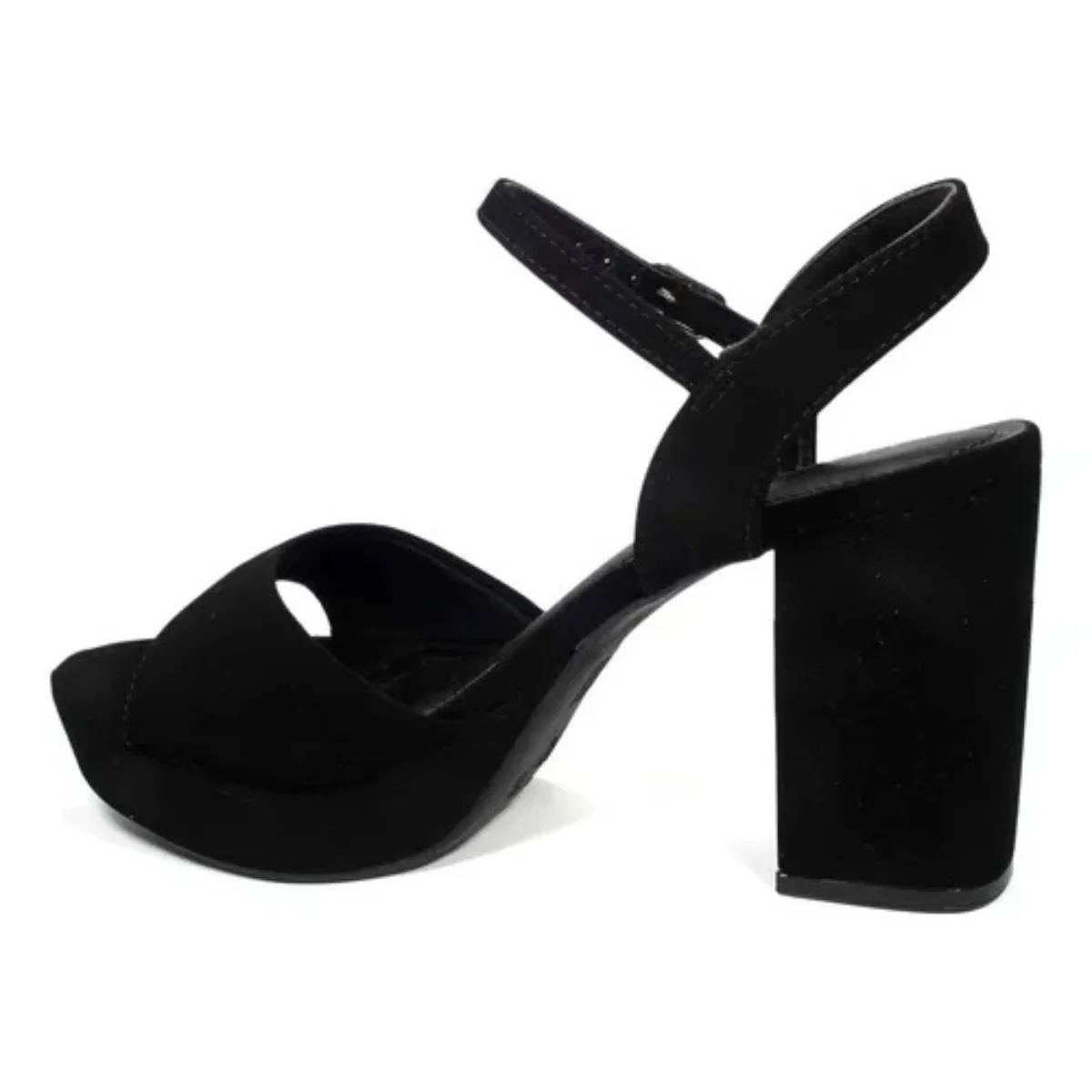 Via Marte Sandalia Nobuck Preto Elegancia Moderna Preto 3