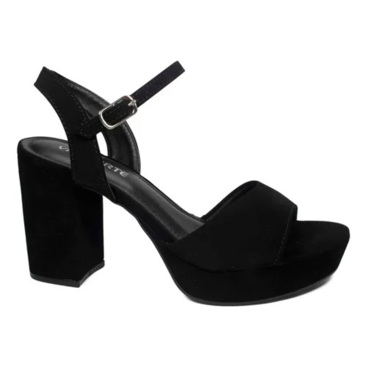 Via Marte Sandalia Nobuck Preto Elegancia Moderna Preto 5