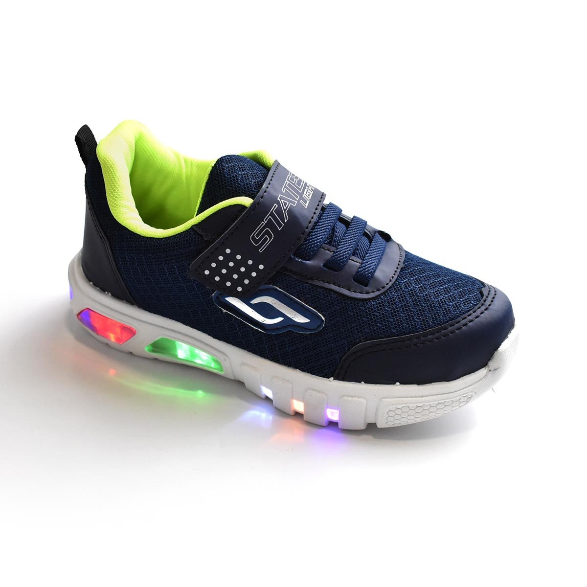Tenis Botinho States Light Meninos Luz Led Marinho Verde Azul/Verde 2