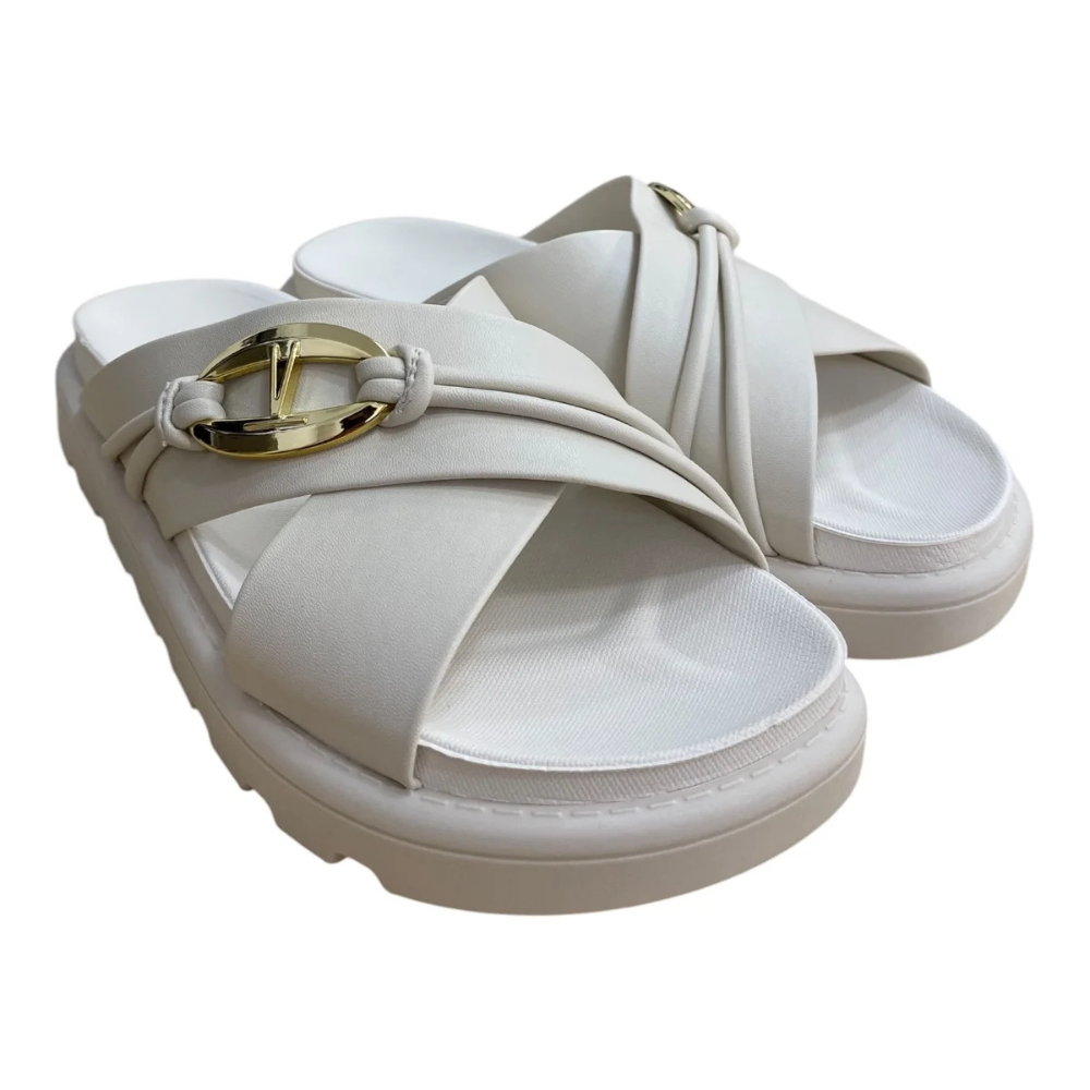 VIZZANO Tamanco Rasteira Branco Off Elegancia Casual Off White 2
