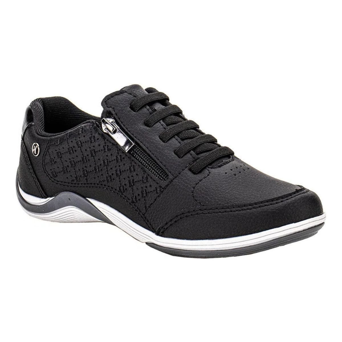Kolosh Tenis Feminino Preto Confortavel Calce Facil Ziper 