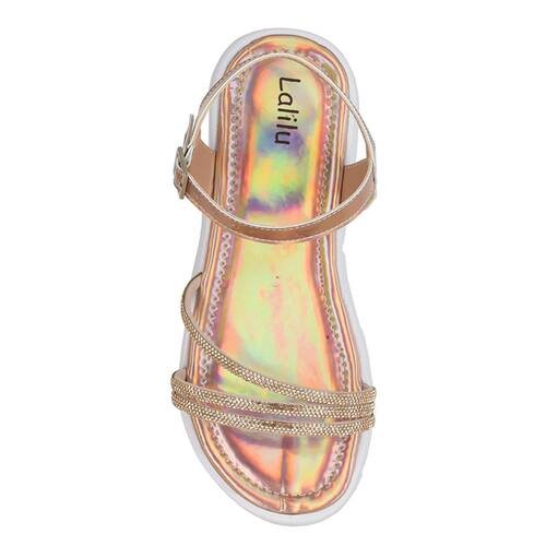 Sandalia Lalilu Meninas Cobre Brilho e Conforto Infantil Cobre 2