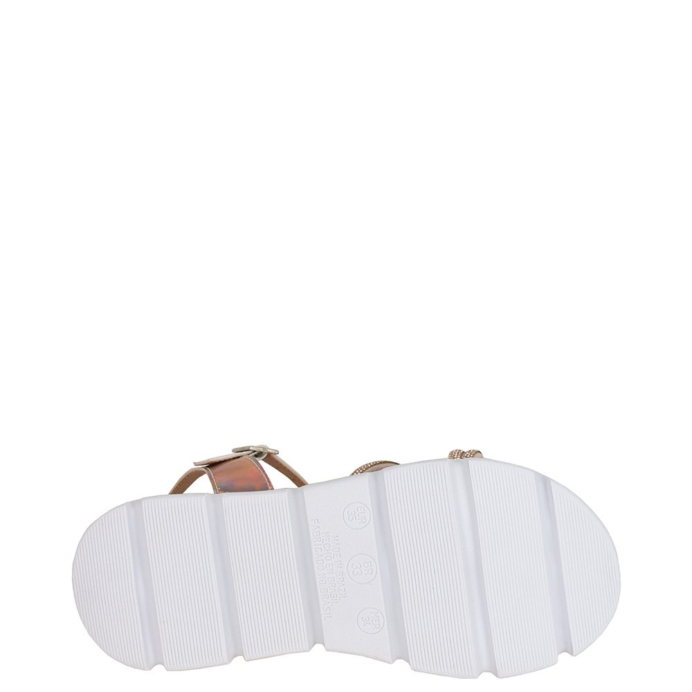 Sandalia Lalilu Meninas Cobre Brilho e Conforto Infantil Cobre 5