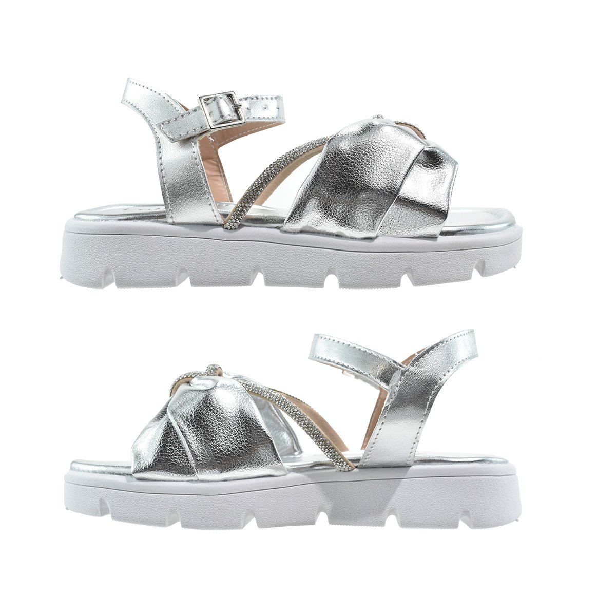 Sandalia Infantil Lalilu Prata Ajustavel Confortavel Menina Prata 3