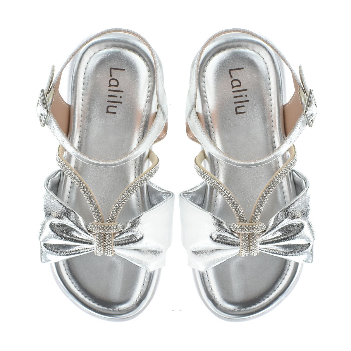 Sandalia Infantil Lalilu Prata Ajustavel Confortavel Menina Prata 4