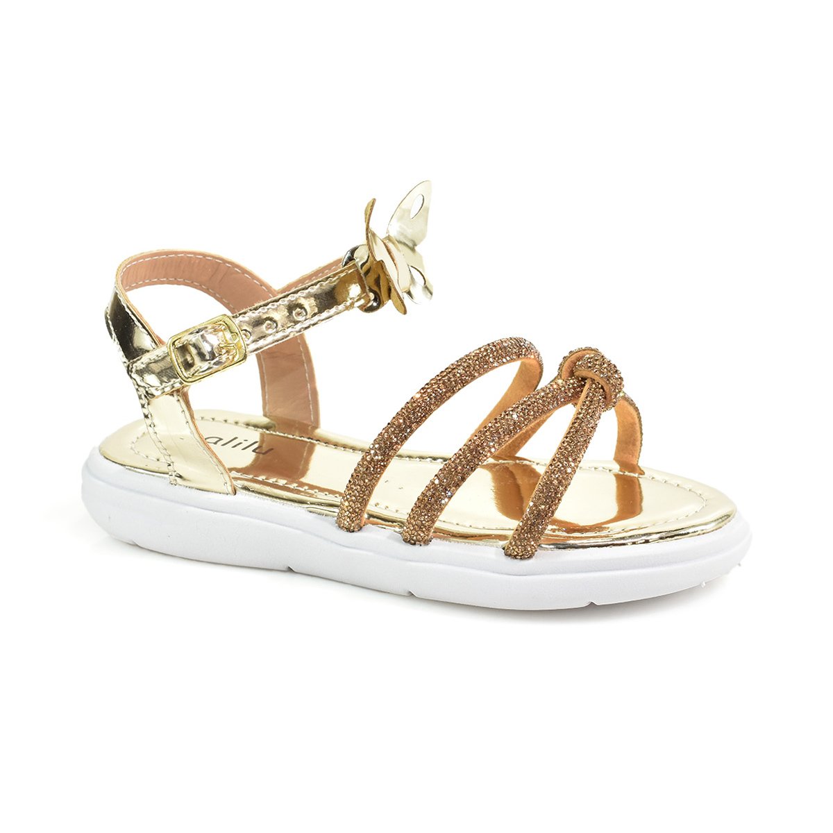Sandalia Infantil Lalilu Specchio Ouro Ajustavel Facil Calce