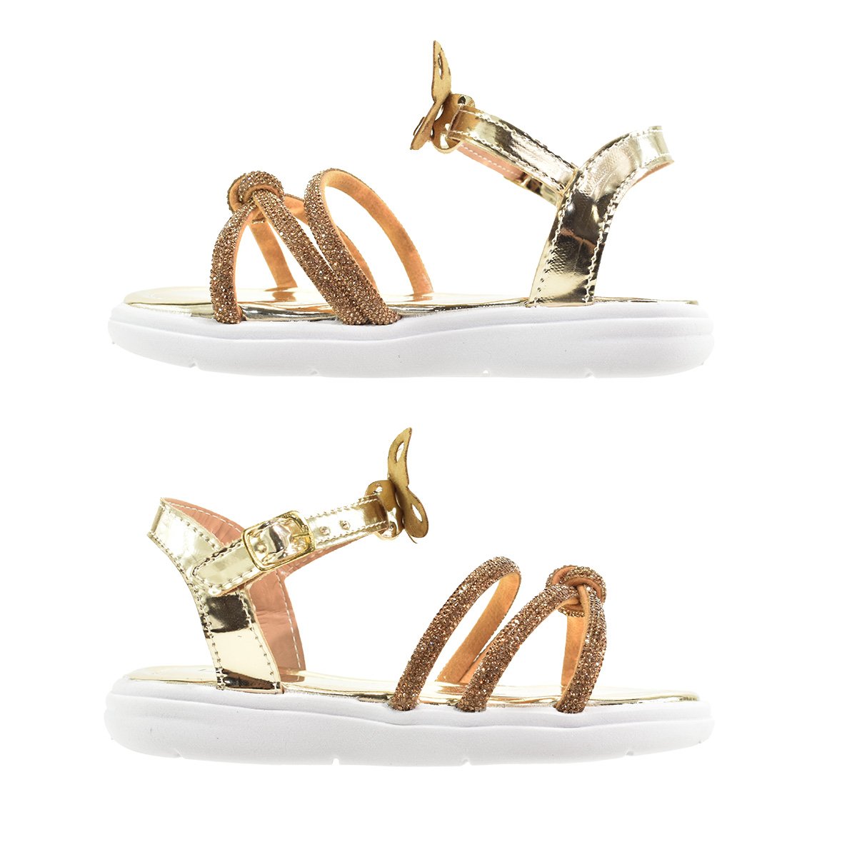 Sandalia Infantil Lalilu Specchio Ouro Ajustavel Facil Calce Dourado 3