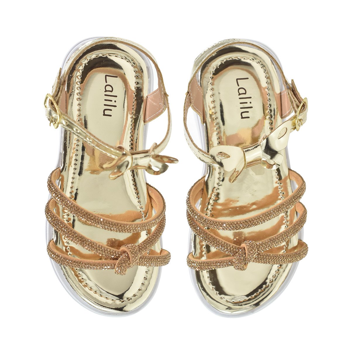 Sandalia Infantil Lalilu Specchio Ouro Ajustavel Facil Calce Dourado 4
