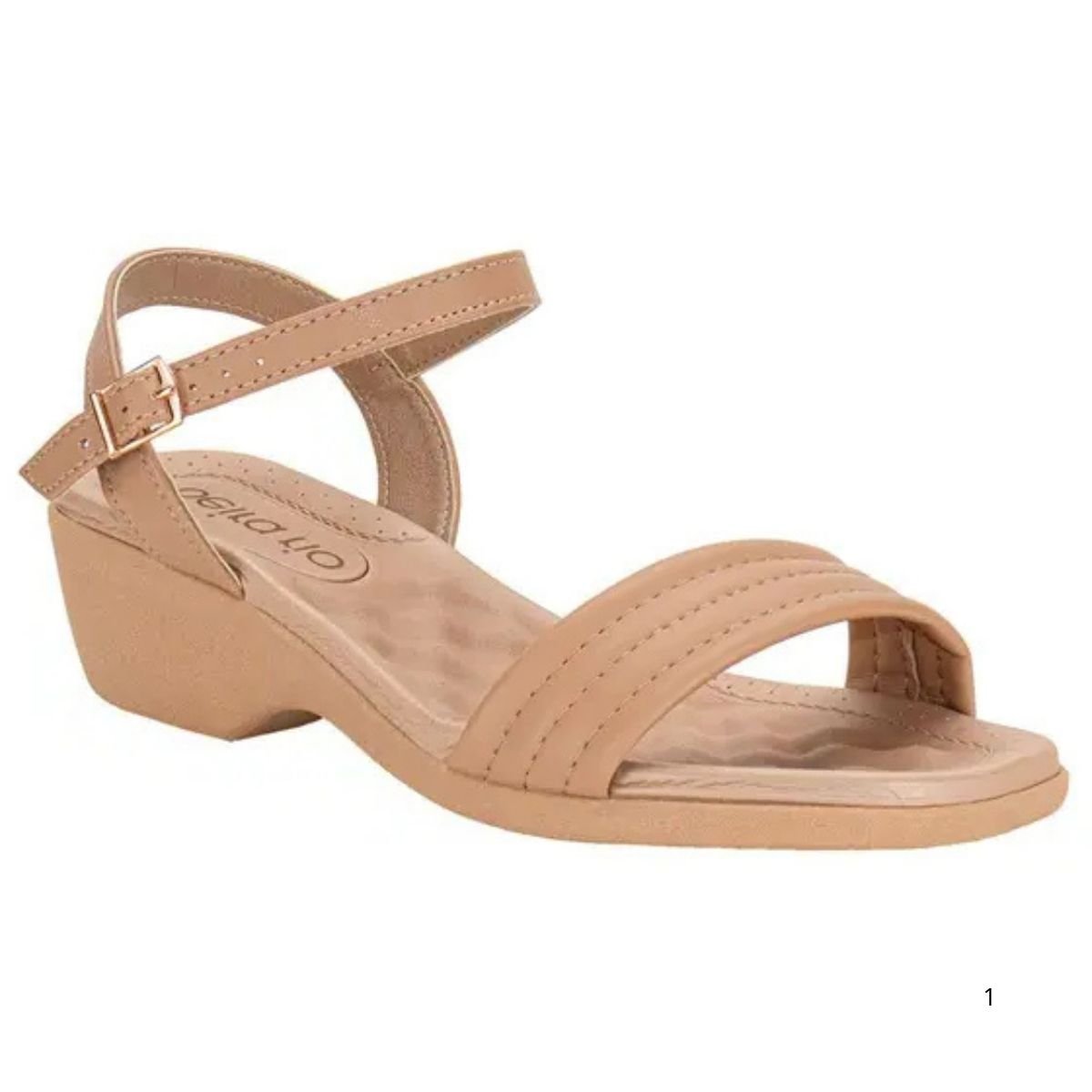 Sandalia Beira Rio Nude Salto Bloco Elegancia Casual