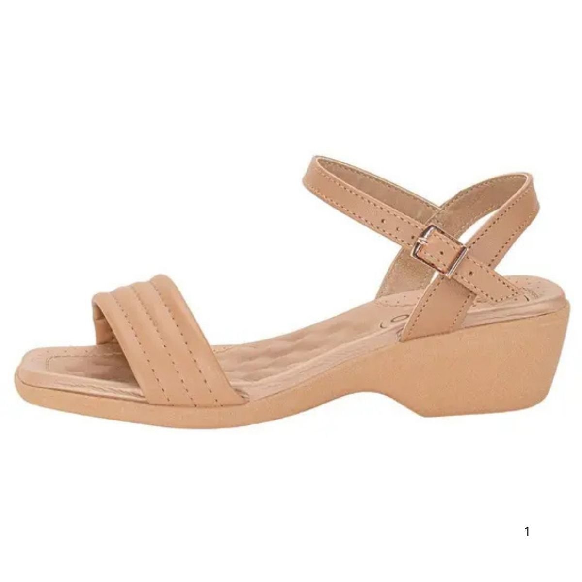 Sandalia Beira Rio Nude Salto Bloco Elegancia Casual Nude 2