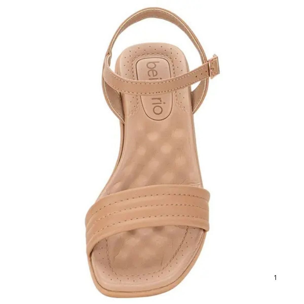 Sandalia Beira Rio Nude Salto Bloco Elegancia Casual Nude 3