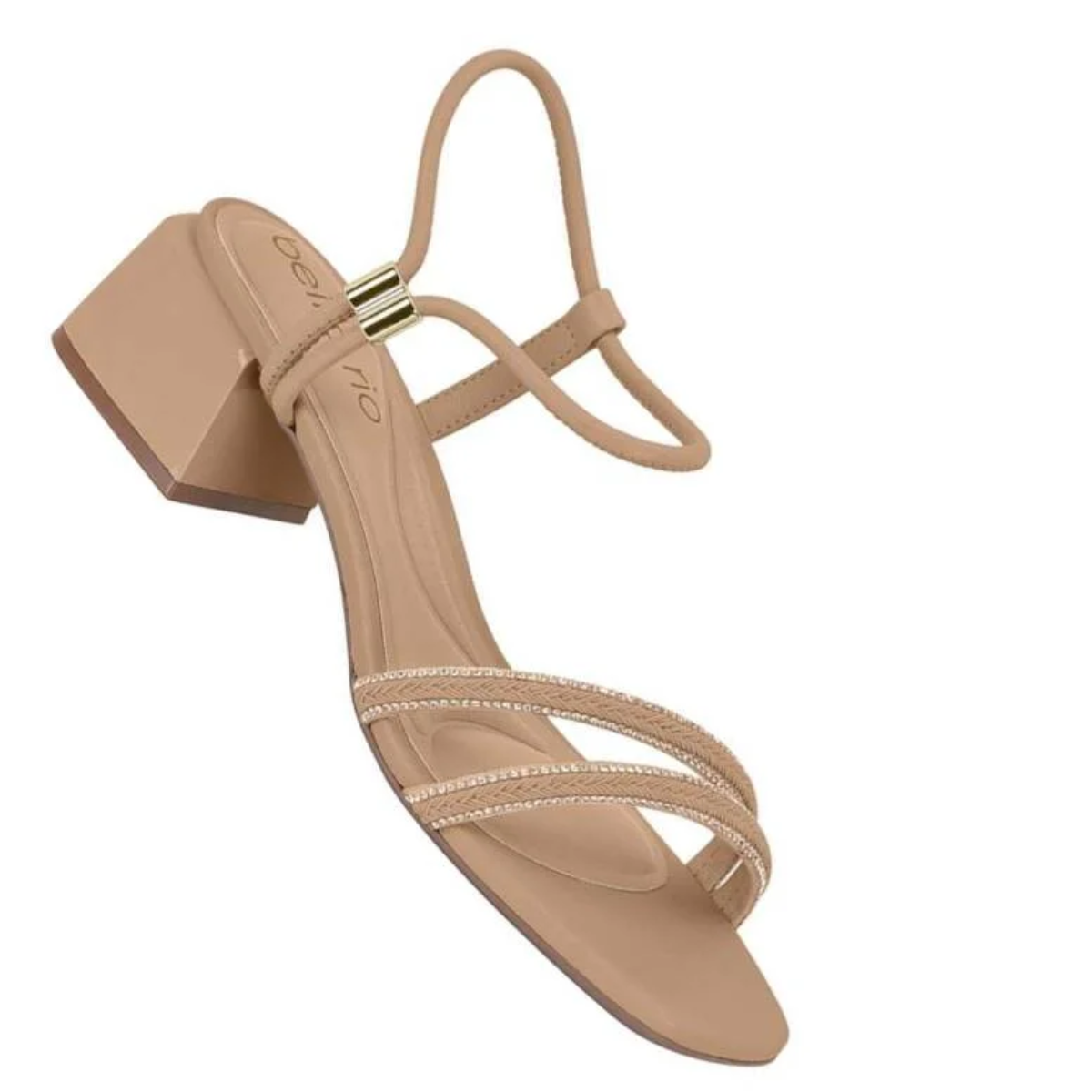 Sandalia Beira Rio Nude Ouro Rosado Elegante Bege 3