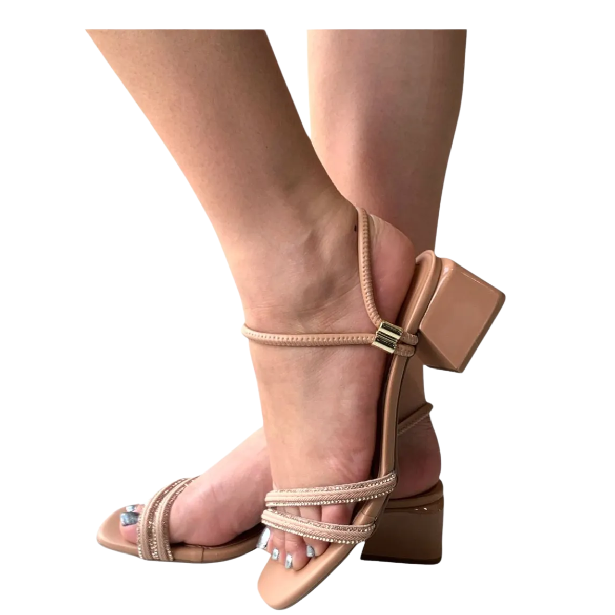 Sandalia Beira Rio Nude Ouro Rosado Elegante Bege 4