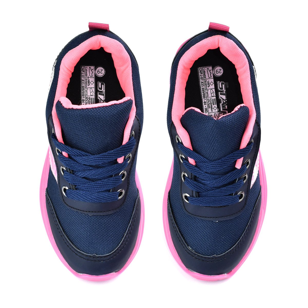 Tenis Botinho Meninas Rodinha Removivel Patins Marinho Pink Azul Marinho/Pink 3