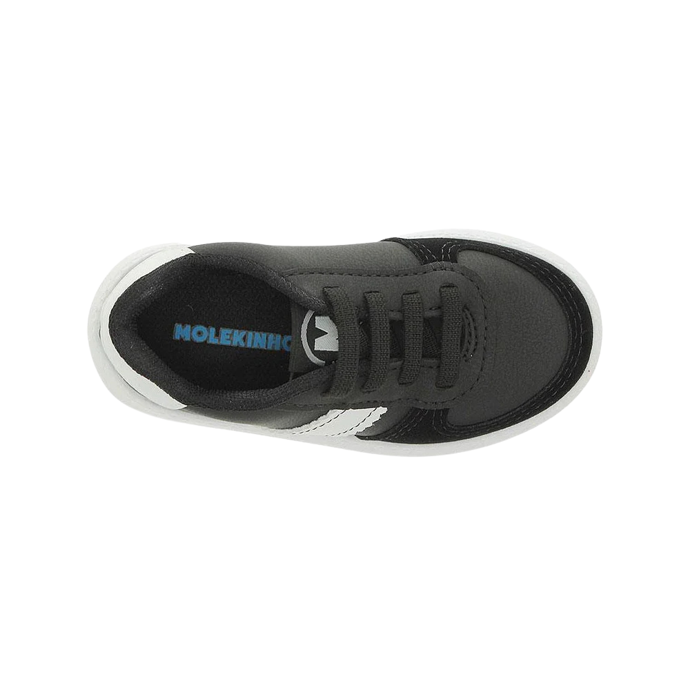 Tenis Infantil Molekinho Masculino Casual Preto Branco Preto/Branco 2