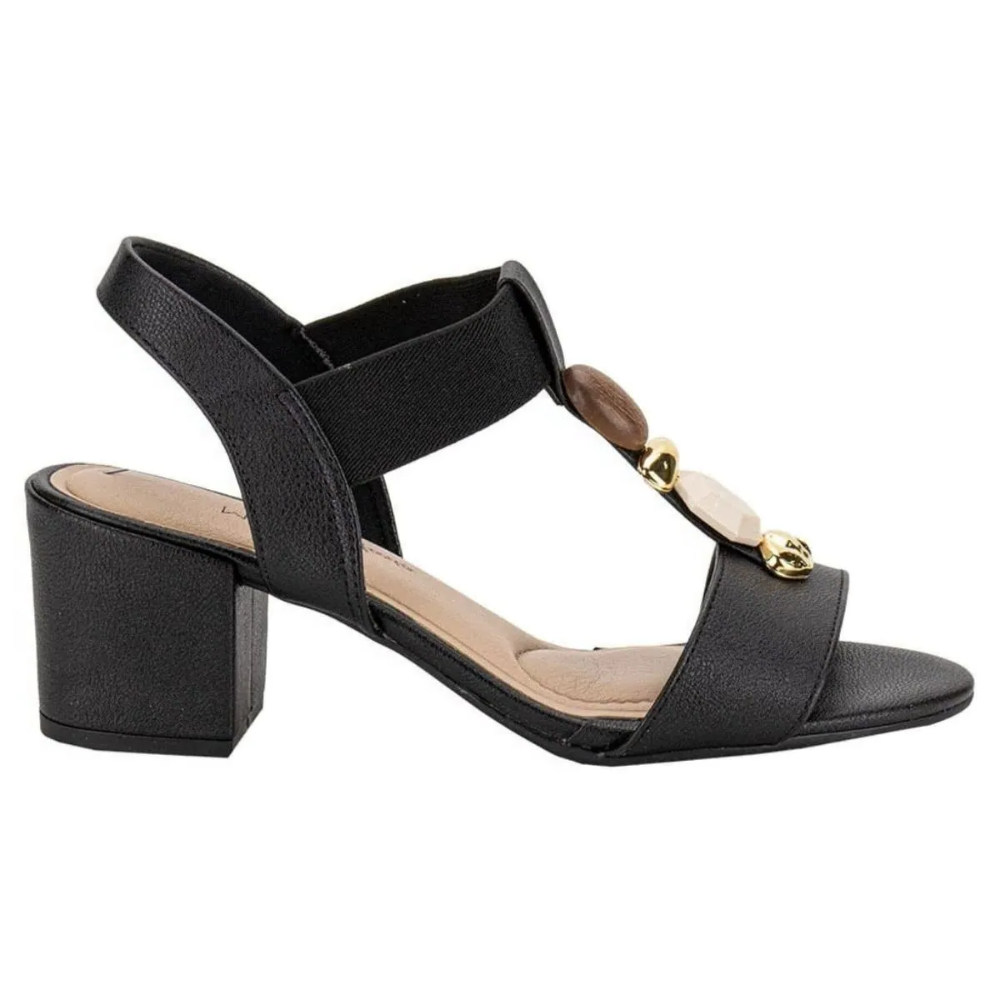 Sandalia Modare Salto Bloco Preta Conforto e Estilo Preto 2