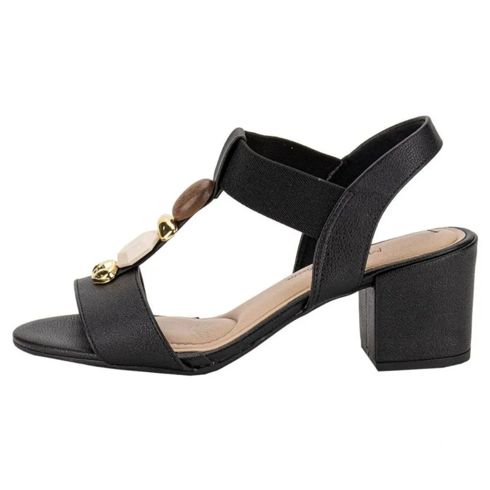 Sandalia Modare Salto Bloco Preta Conforto e Estilo Preto 5