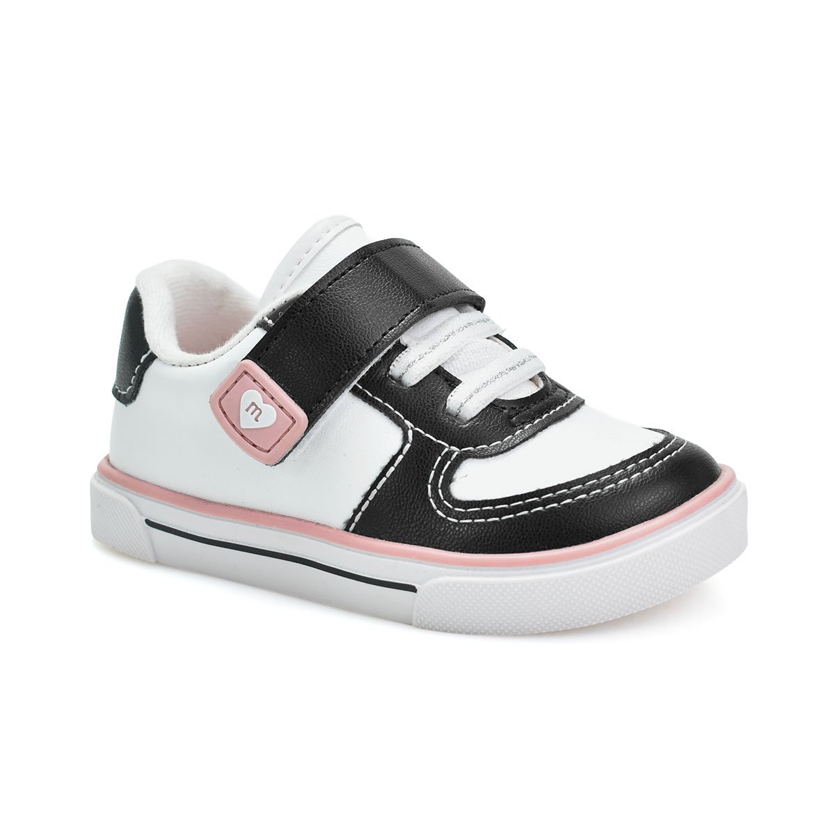 Tenis Molekinha Infantil Branco e Preto Confortavel  Branco/Preto 1