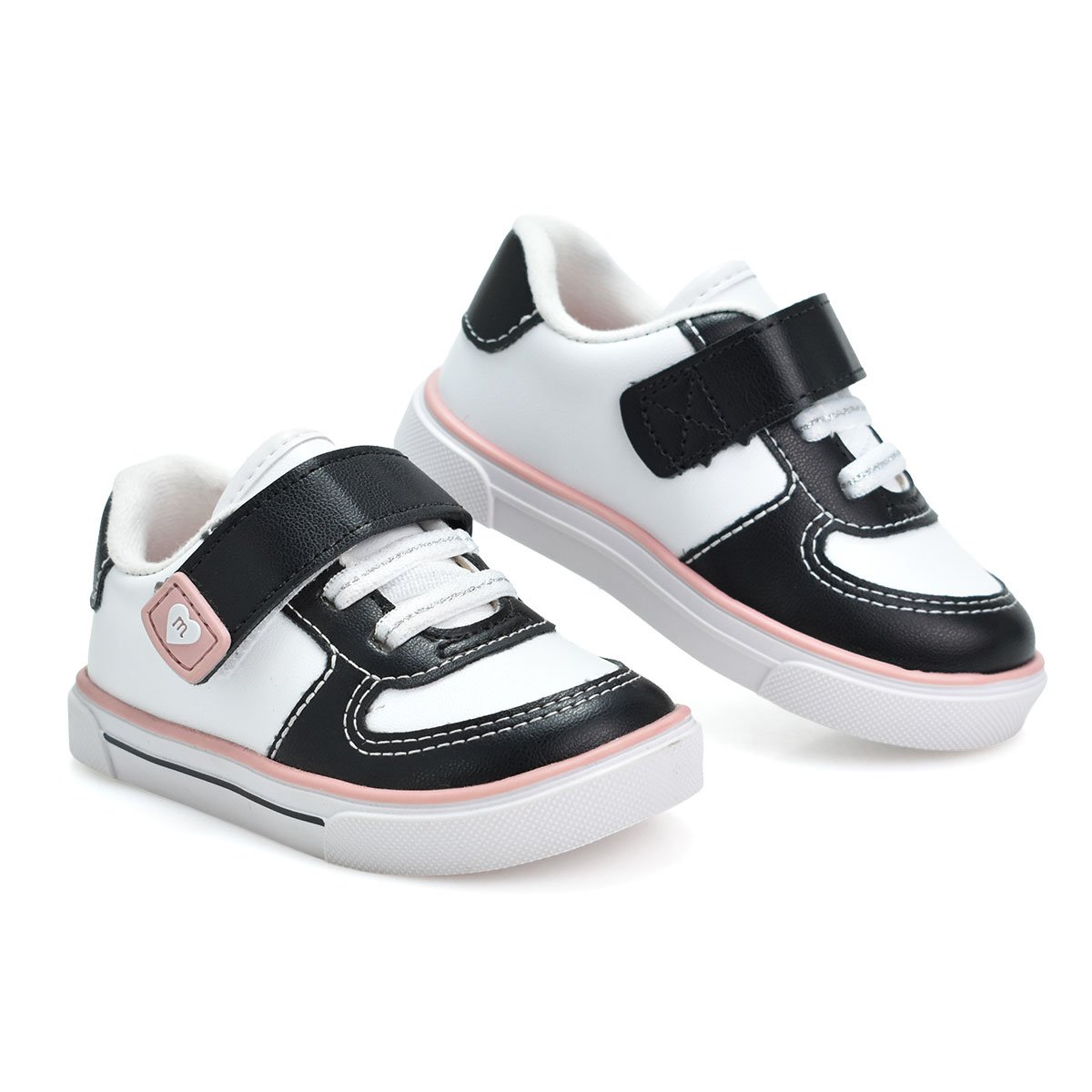 Tenis Molekinha Infantil Branco e Preto Confortavel  Branco/Preto 2