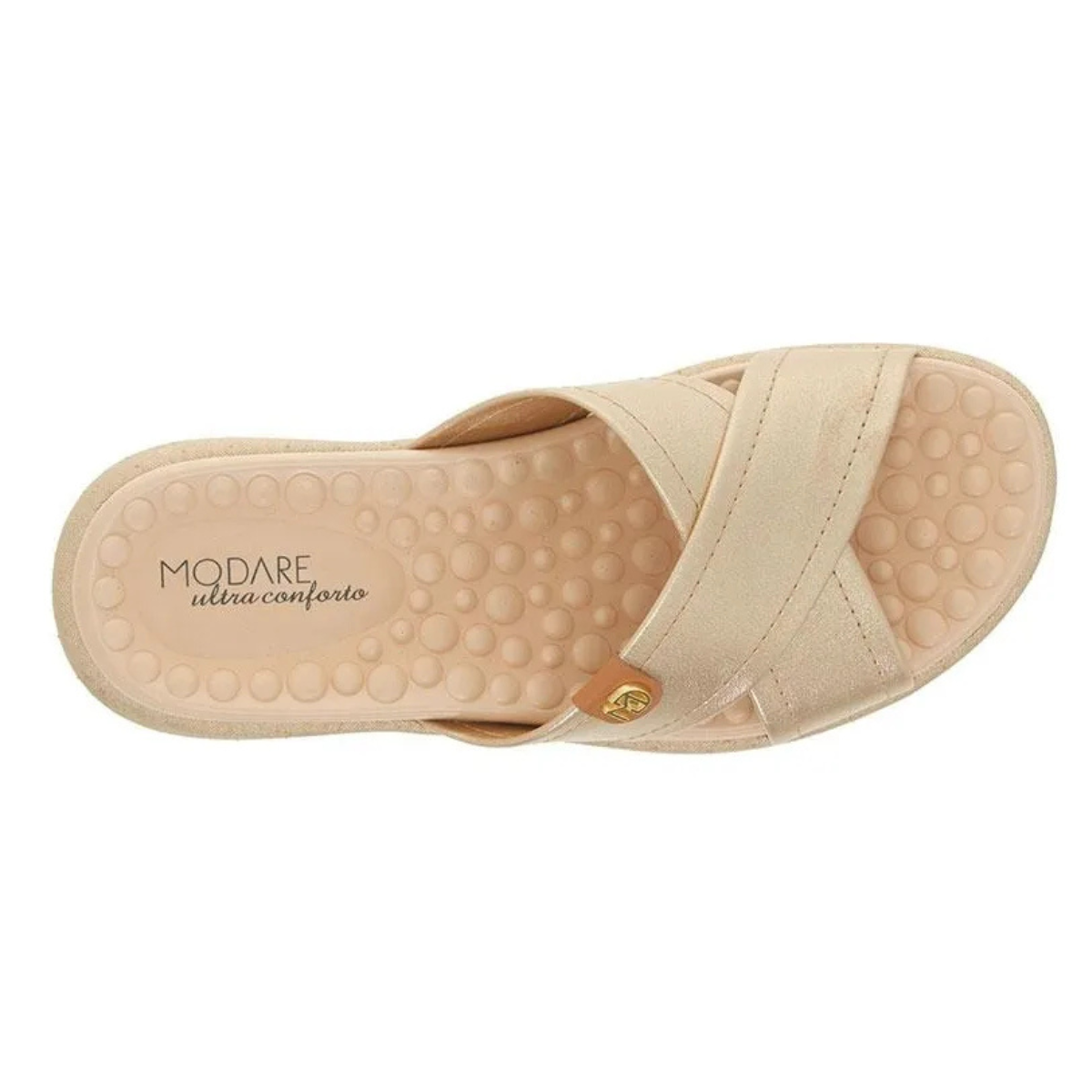 Tamanco Modare Feminino Ortopedico  Dourado Pratico Dourado 4