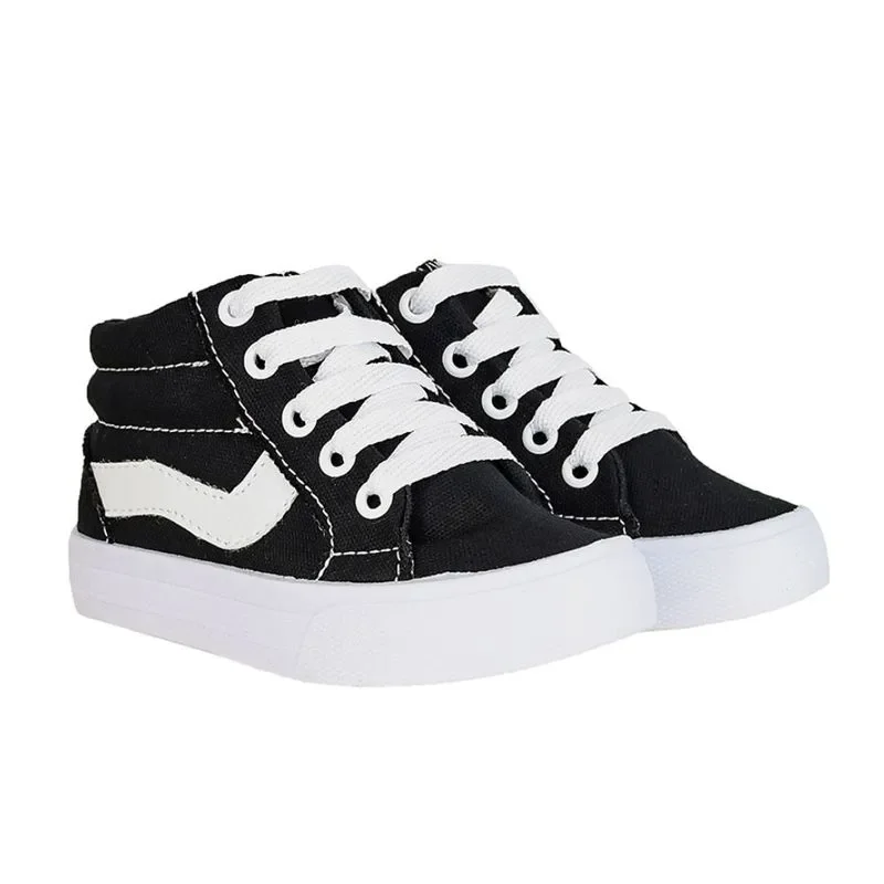 Tenis Meninos Botinho Cano Alto Estiloso Preto Preto 2