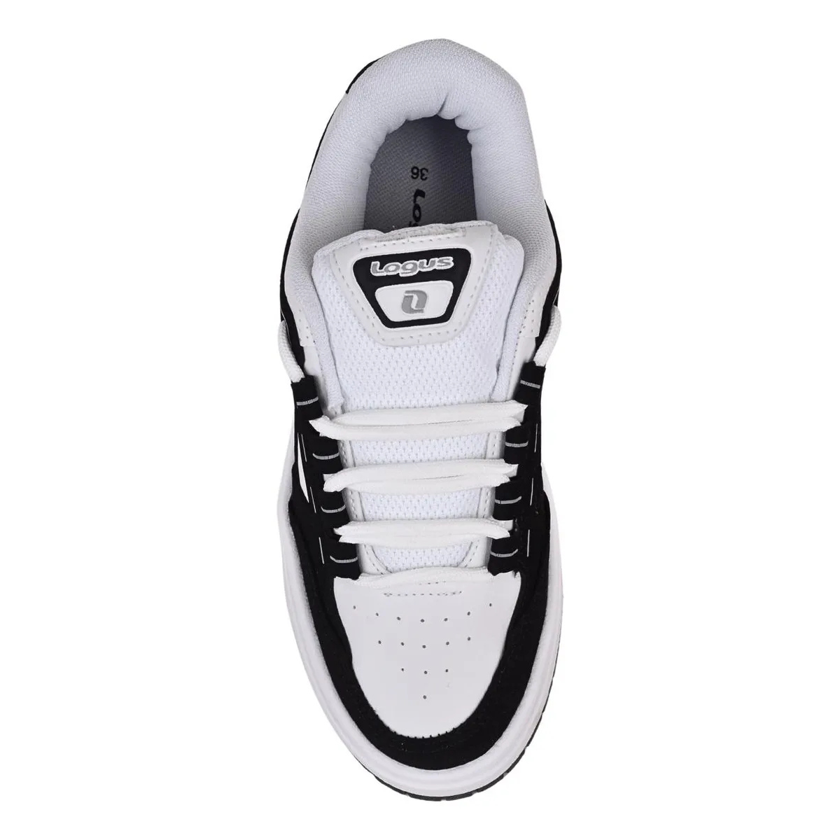 Tenis Logus 22570P Branco e Preto Leve e Estiloso Branco 4