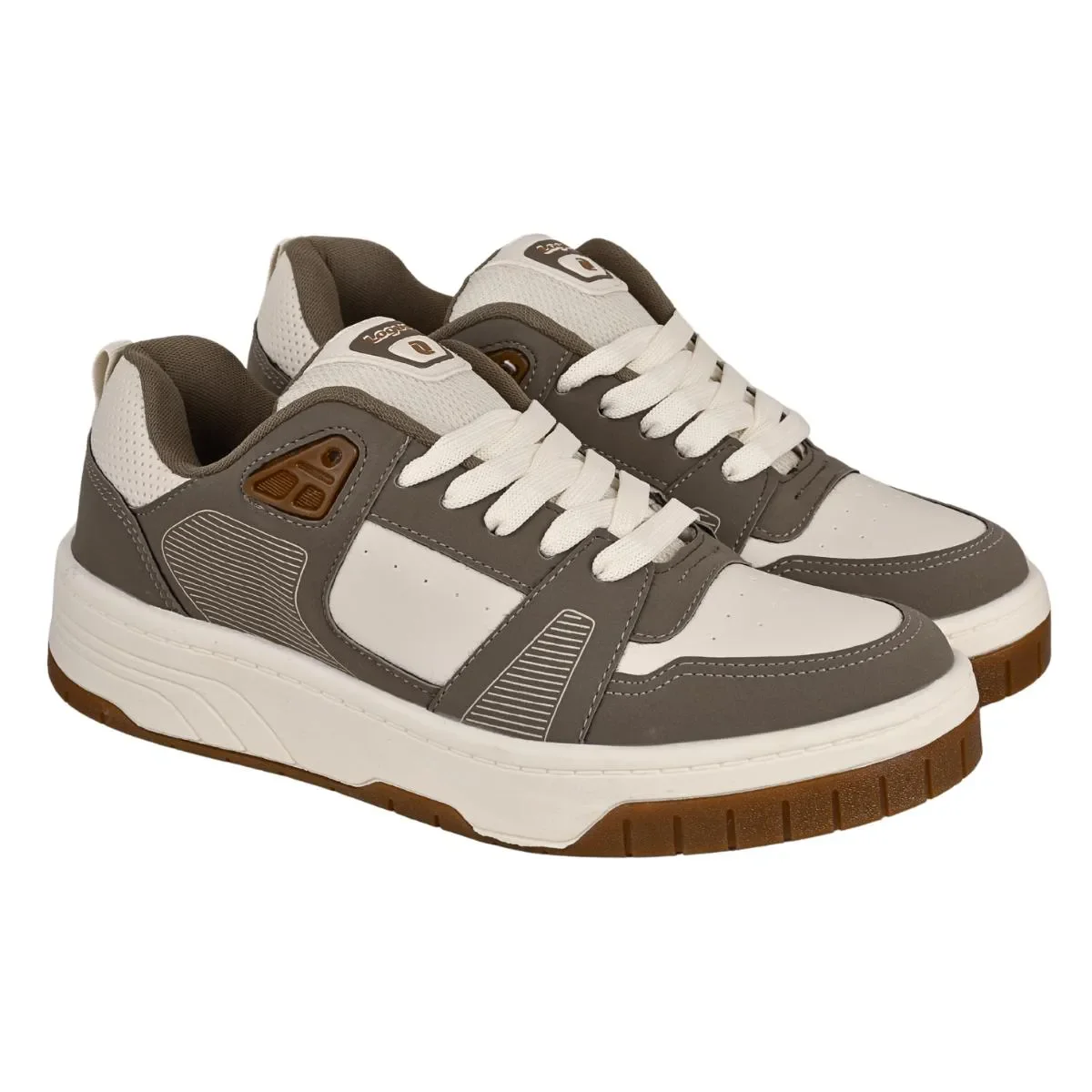 Tenis Logus Masculino Champanhe Rato Casual  Solado Alto Bege/Cinza 3